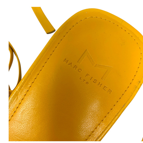 NEW Marc Fisher Mireya Sz 10 Orange Leather Flat Ankle Wrap Sandals NWOB - Picture 7 of 9